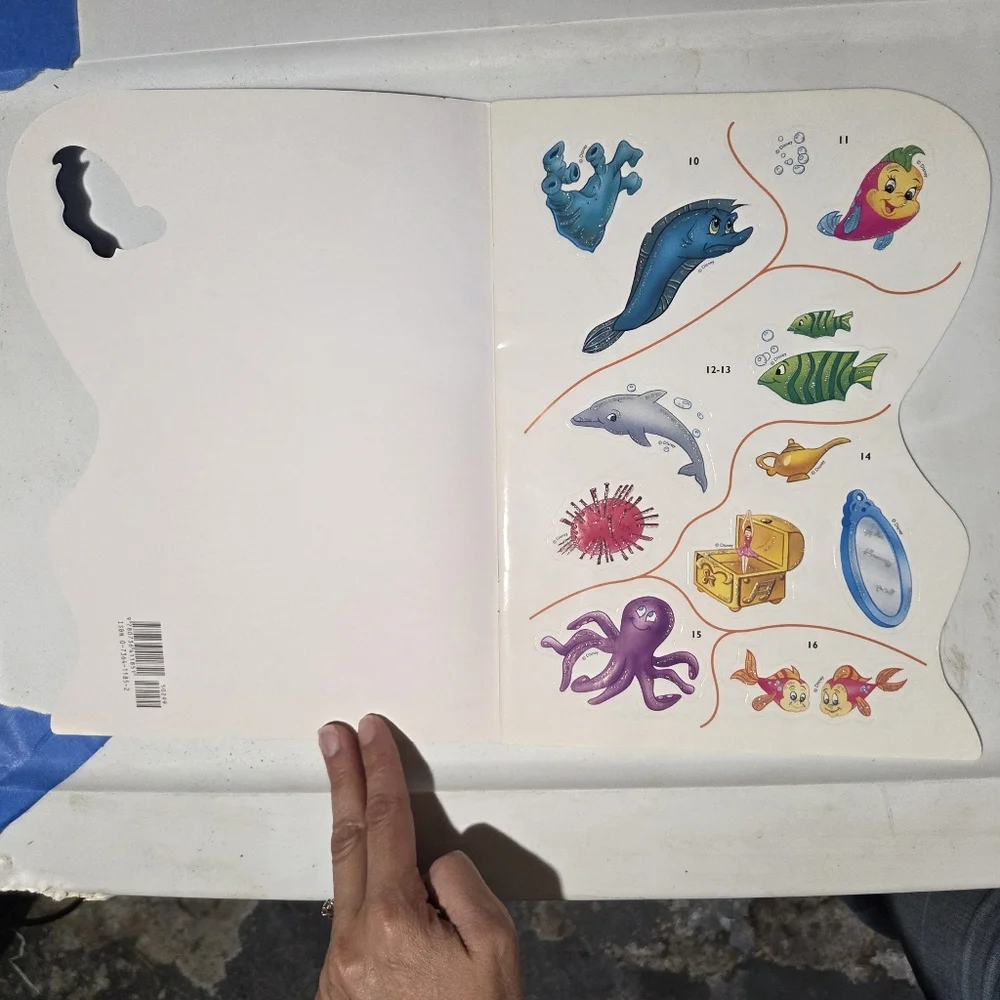 Disney The Little Mermaid Ariel and Sparkle Fish Sticker Book - Unused- HTF